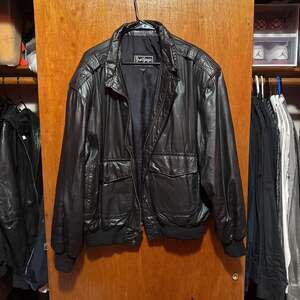 D.A.N.Y. Black Leather Bomber Jacket